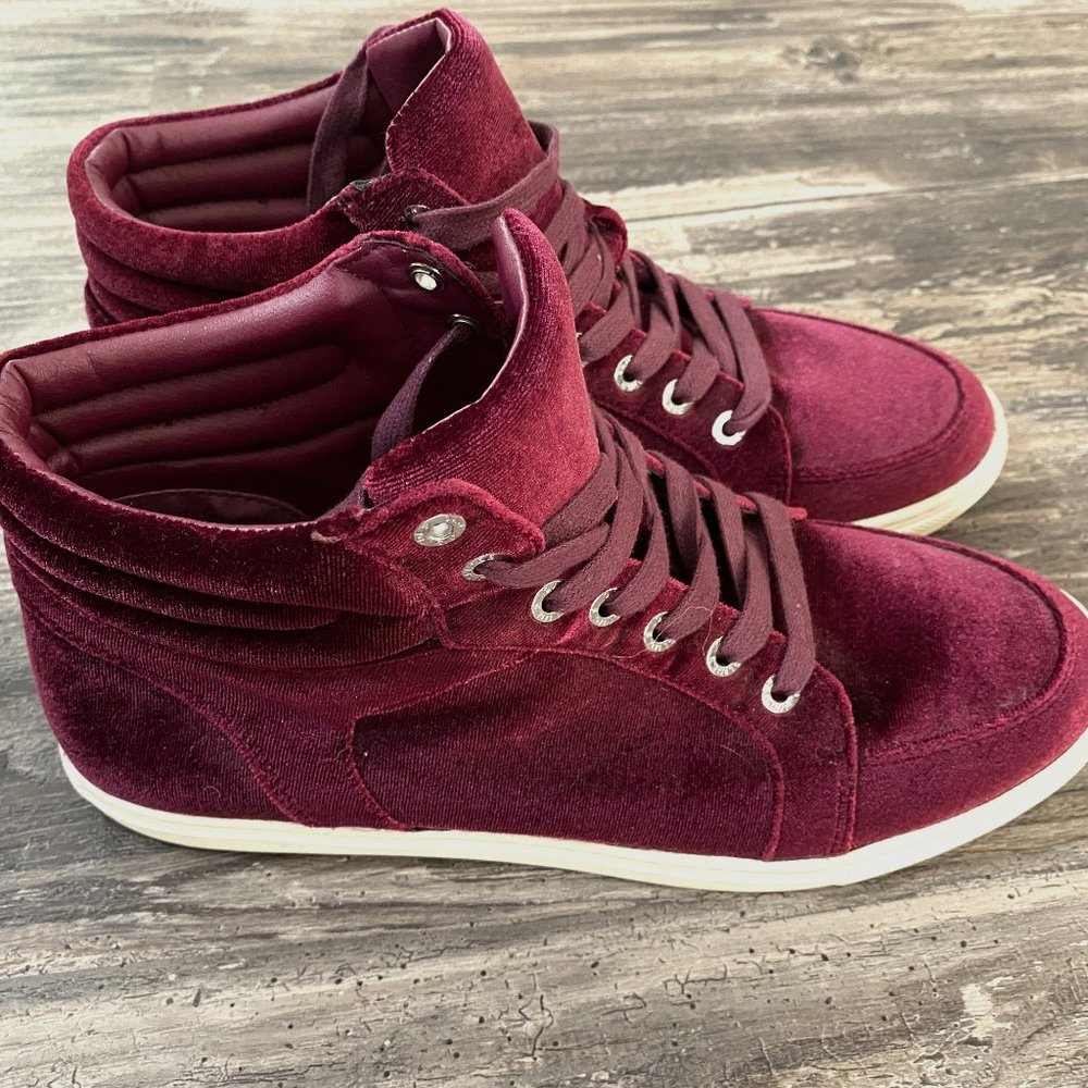 Burgundy NEW Velvet Hightops